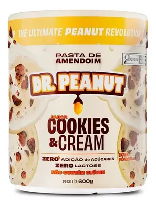 Suplemento Dr. Peanut sabor cookies & cream de 600g Pasta