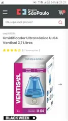 Umidificador Ultrassônico U-04 Ventisol 3,7 Litros - R$63