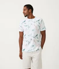 Camiseta Comfort em Algodão com Estampa Floral Branco