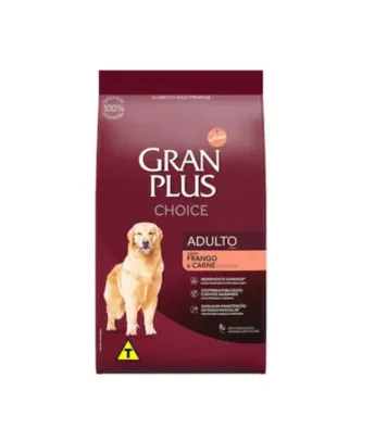 Ração Gran Plus Choice Para Cães Adultos Sabor Frango e Carne