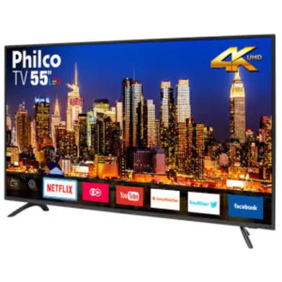 [R$1.298 AME] Smart TV LED 55” Philco PTV55F61SNT UHD 4K - R$1.529