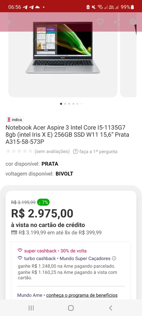 Imagem na descrição da promoção