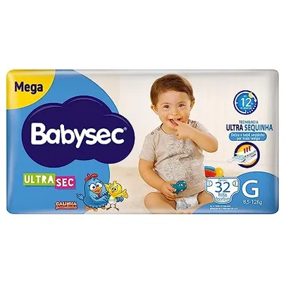 Babysec Ultrasec Galinha Pintadinha - Fralda, Tamanho G, 32 Unidades