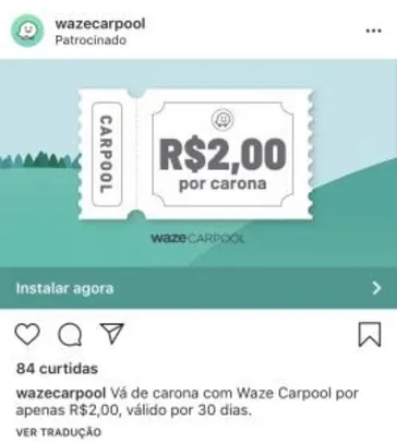 Waze Carpool por R$ 2,00 por carona