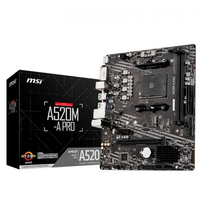 Placa Mãe Msi A520m-A Pro, Amd Am4, Matx, Ddr4