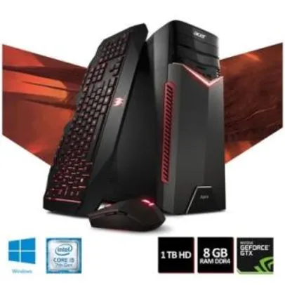 Computador Gamer Acer Intel Core i5-7400, 8GB, HD 1TB, GeForce GTX 1050Ti 4GB, DVD-RW, Windows 10 Home, Aspire GX - GX783-BR11