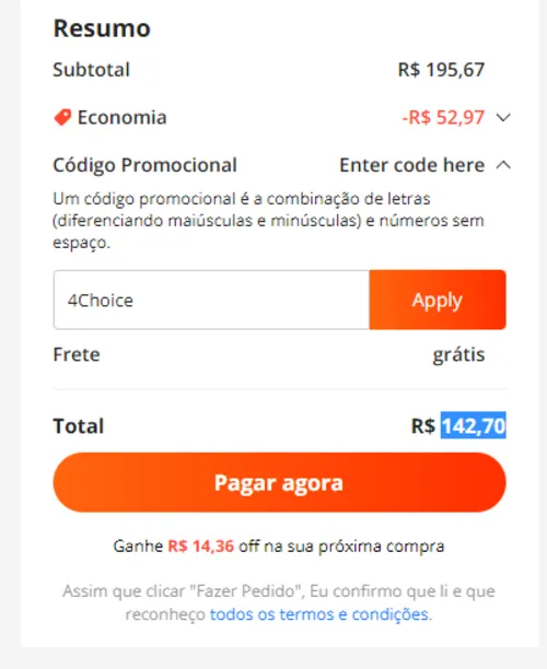 Imagem na descrição da promoção