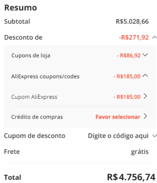 Imagem na descrição da promoção