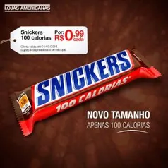 [Americanas - Loja Física] Snickers 100 calorias - R$1