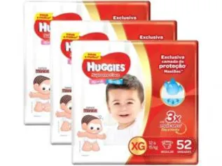 Kit Fraldas Huggies Turma da Mônica Supreme Care M/G/XG R$ 84