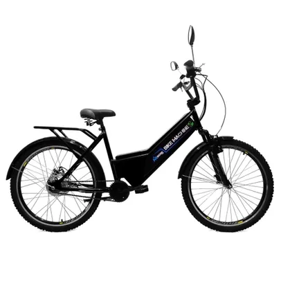 Bicicleta Elétrica Basic 350W 36V Preta Aro 26