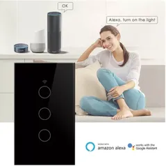 Interruptor de Luz Inteligente Aubess Wi-Fi, Tuya Touch, Compatível com Alexa Google Home