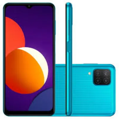 Smartphone Samsung Galaxy M12 64GB Azul 4G - 4GB RAM Tela 6,5” Câm. Quádrupla + Selfie 8MP