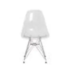 Cadeira Eiffel Eames Dsr Transparente Base Cromada Sala Cozinha Jantar