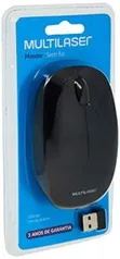 Mouse Sem Fio 2.4 Ghz 1200 DPI Usb, Preto | R$29