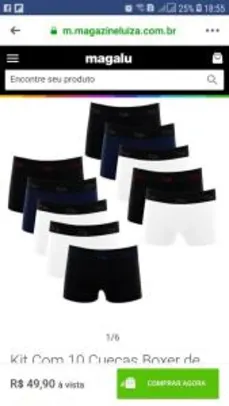 Kit Com 10 Cuecas Boxer de Cotton 4.0 - Polo Match - R$50