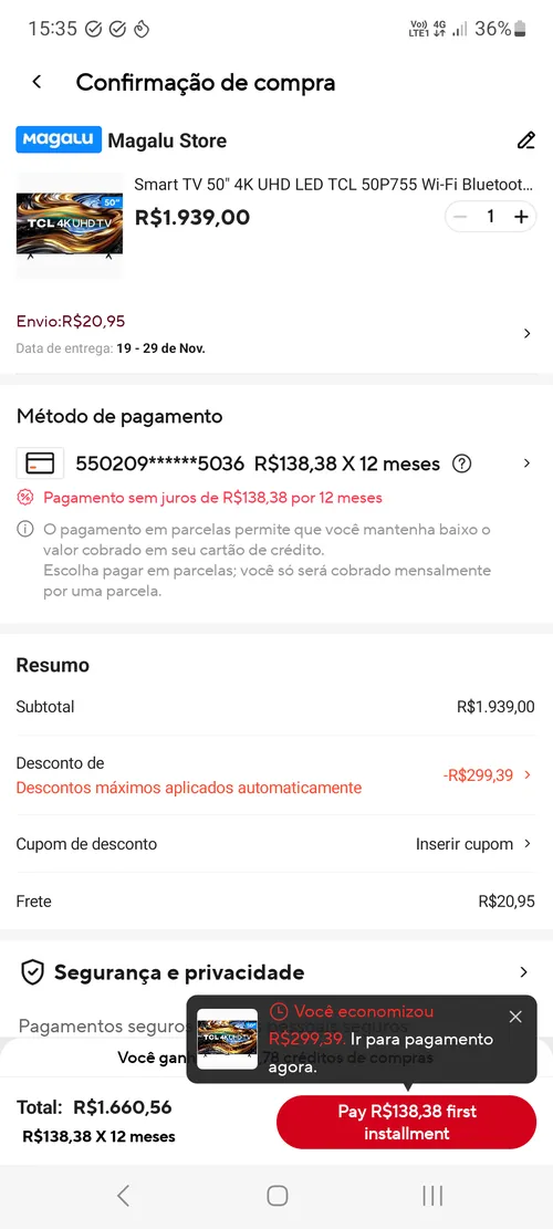 Imagem na descrição da promoção