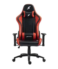 Cadeira Gamer SuperFrame Hunter, Reclinável, Suporta até 140KG, Preto e Vermelho 