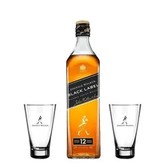 Combo 1 Whisky Jw Black Label 1L + 2 Copos Highball 400Ml