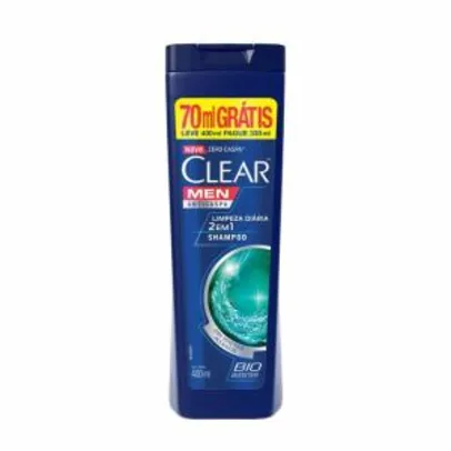 Shampoo Clear Limpeza Diária 2 em 1 - 400ml | R$12