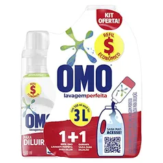 Sabão Liquido Concentrado Refil Omo Lavagem Perfeita Para Diluir 500Ml, Omo