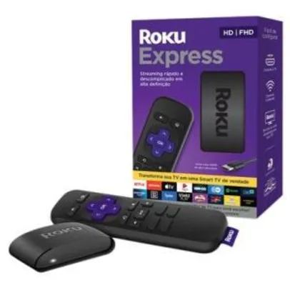 Roku Express Dispositivo Streaming Player Full HD Conversor Smart TV com Controle Remoto | R$298