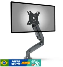 Suporte Preto Articulado de Mesa - Pistão a Gás e Ajuste 17" a 32" R$ 200