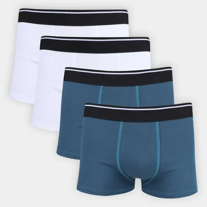 Kit Cueca Boxer La Math's C/ 4 Peças Masculina Tamanho P e M