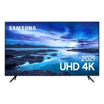 (AME R$2015,00) Samsung Smart TV 58" UHD 4K 58AU7700, Processador Crystal 4K, Tela sem limites, Visual Livre de Cabos, Alexa built in, Controle Único