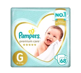 [App/Compre 3 Pague 2] Fralda Pampers Premium Care G - 9 a 13kg - 68un R$59