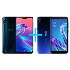 Smartphone Zenfone Max Pro 6GB/64GB Black Saphire + Smartphone Zenfone Live L2 Azul | R$1754