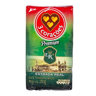 [Rec] Café, Torrado e Moído, Estrada Real Premium, à Vácuo, 250g, 3 Corações