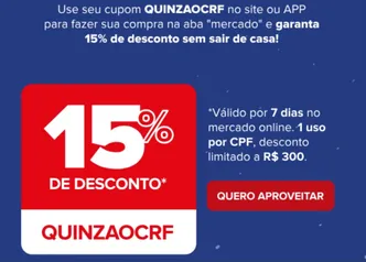 [selecionados] 15% de desconto em mercado com Cupom no Carrefour