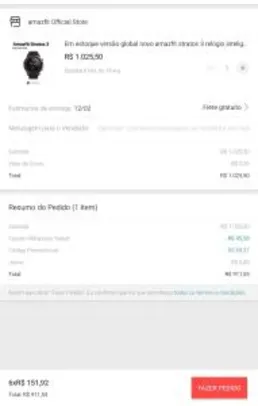 Smartwatch Xiaomi Amazfit Stratos 3 | R$911