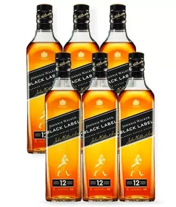 Combo Whisky Johnnie Walker Black Label 1L - 6 Unidades