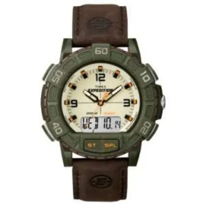 [Clube do Ricardo] Relógio Masculino Analógico/Digital Timex, Caixa de 4,89 cm, Pulseira de Couro - T49969WKL por R$ 160