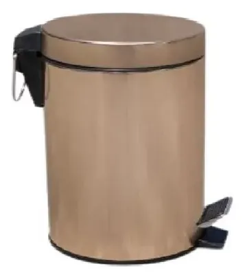 Lixeira Inox Com Pedal Rose Gold 20 Litros