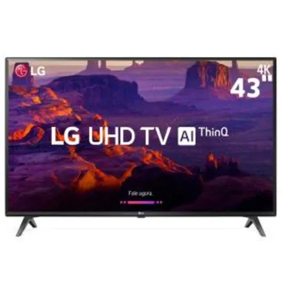 Smart TV LED 43" Ultra HD 4K LG 43UK6310PSE com IPS, Inteligência Artificial ThinQ AI, WI-FI, Processador Quad Core, HDR 10 Pro - R$1849