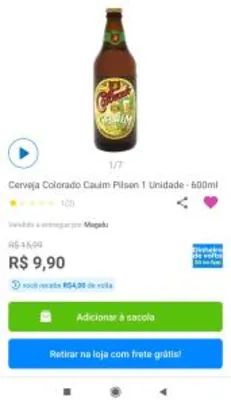 [APP - Magalu Pay: R$4,99] Cerveja Colorado Cauim Pilsen - 600ml