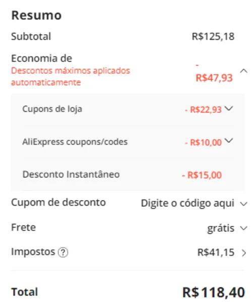 Imagem na descrição da promoção