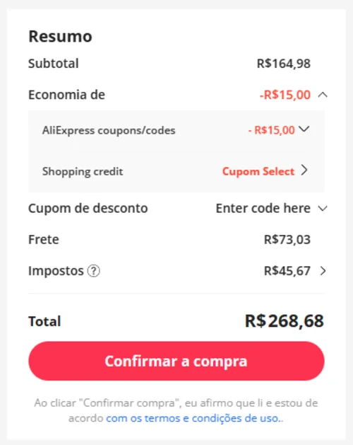 Imagem na descrição da promoção