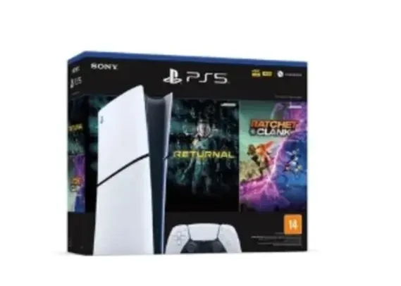 Console PlayStation 5 Slim Sony, SSD 1TB, Edição Digital, Com Controle Sem Fio DualSense, Branco + 2 Jogos Digitais - 1000038914