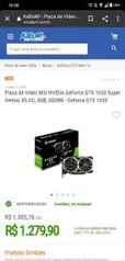 Placa de Vídeo GTX 1660 galax one click oc mercado livre