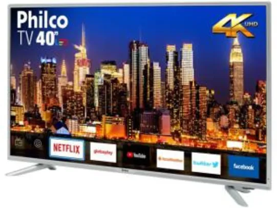 Saindo por R$ 897: Smart TV 4K LED 40” Philco PTV40G50SNS - Wi-Fi Conversor Digital 3 HDMI 2USB R$897 | Pelando