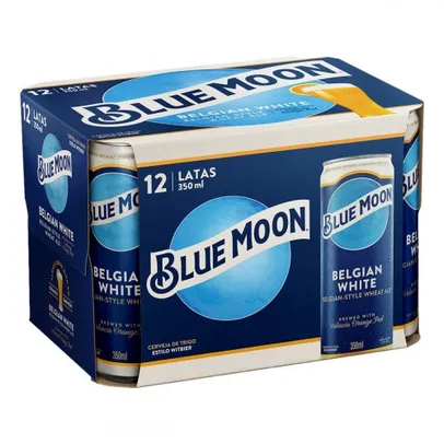 Pack Cerveja Belgian White Ale Blue Moon Lata 12 Unidades 350ml Cada