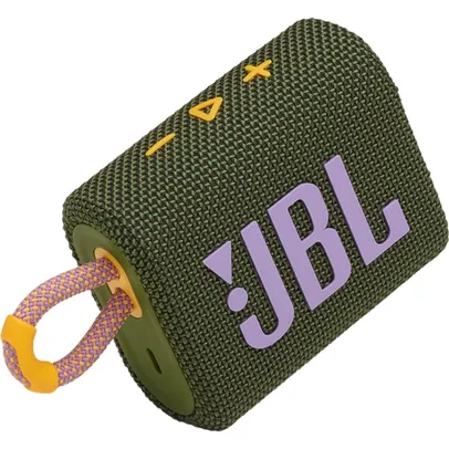 Caixa de som Bluetooth JBL Go3 4.2W à prova d'água e poeira com classificação IP67 até 5 horas - Verde