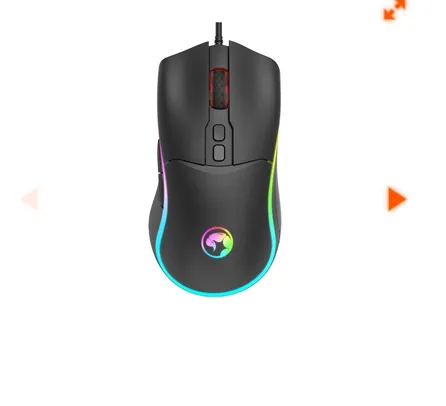 Mouse Gamer Marvo M358, 7200 DPI, 7 Botões, RGB, Black