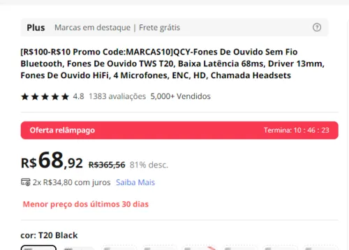 Imagem na descrição da promoção