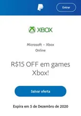 R$15 OFF em games Xbox