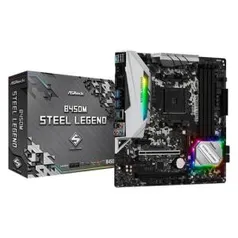 Placa-Mãe ASRock B450M Steel Legend, AMD AM4, mATX, DDR4